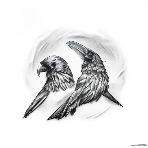 nordic raven  tattoo design idea