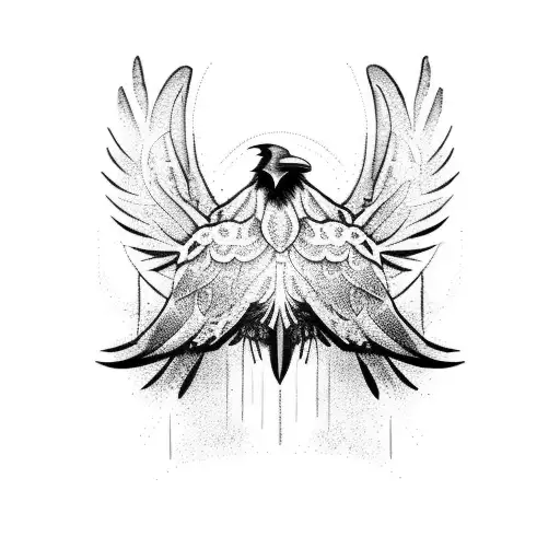nordic raven  tattoo design idea