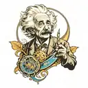 Albert Einstein trip tattoo design idea