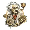 Albert Einstein trip tattoo design idea