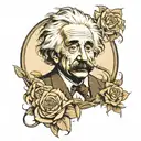 Albert Einstein trip tattoo design idea