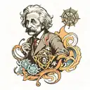 Albert Einstein trip tattoo design idea