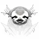 sloth, raven, religion, english, heavy metal, nuclear weapon tattoo design idea