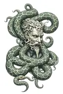 Medusa  real face real snakes tattoo design idea