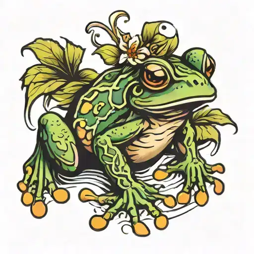 cook a frog tattoo design idea