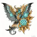 aura and opal tattoo design idea
