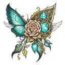aura and opal tattoo design idea