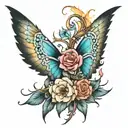 aura and opal tattoo design idea