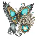 aura and opal tattoo design idea