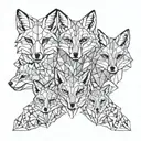 five fox family   tattoo design idea