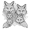 five fox family   tattoo design idea