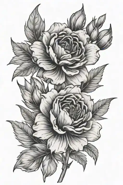 November  April and September birth flower buds  tattoo design idea