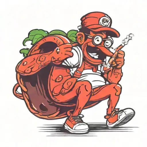 kool aid guy high on weed smoking joint tattoo design idea