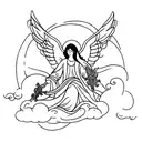 angel, time, immortal, heaven, tattoo design idea