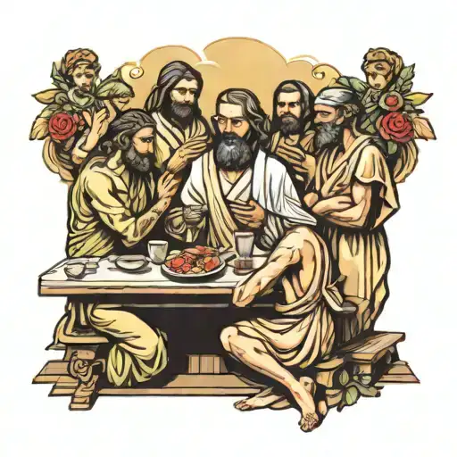 last supper tattoo design idea