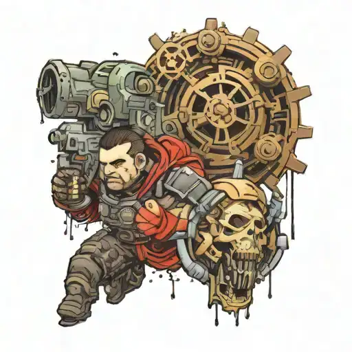 gears of war brothers to the end  tattoo design idea