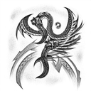 feathered serpent  tattoo design idea