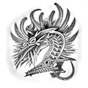 feathered serpent  tattoo design idea