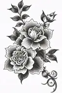 thin black and white floral pattern spine tattoo tattoo design idea