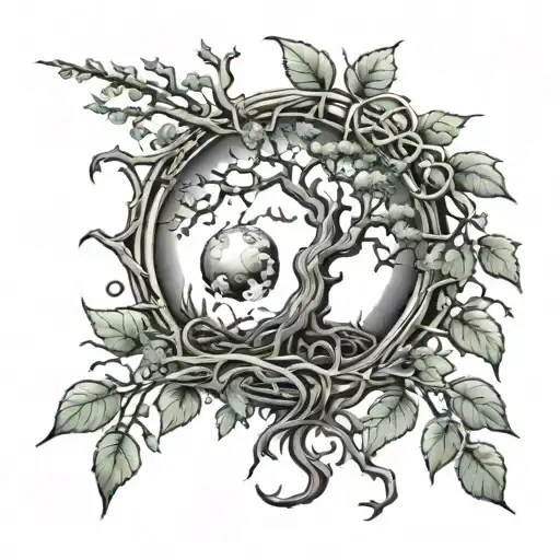 poison tree, eclipse merging together to form tattoo design idea