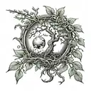 poison tree, eclipse merging together to form tattoo design idea