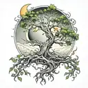 poison tree, eclipse merging together to form tattoo design idea