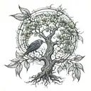 poison tree, eclipse merging together to form tattoo design idea