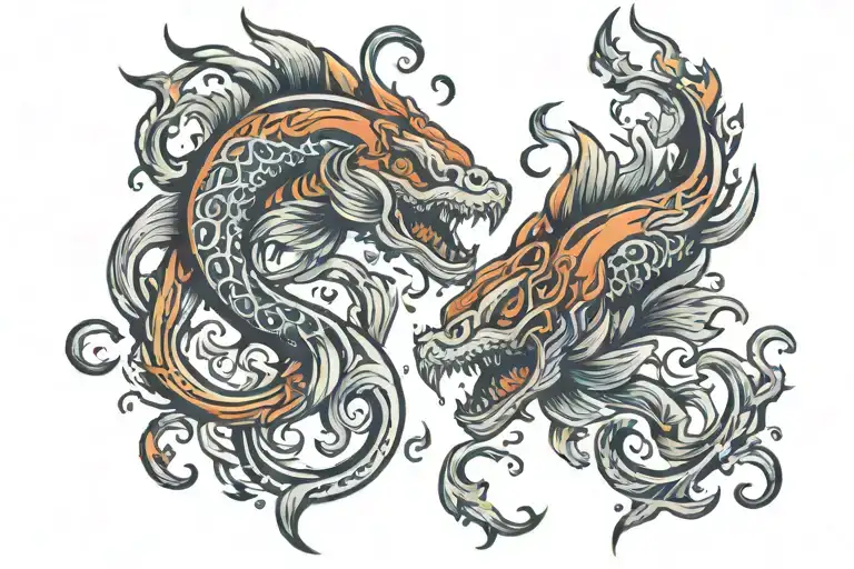 fire water culinary   tattoo design idea