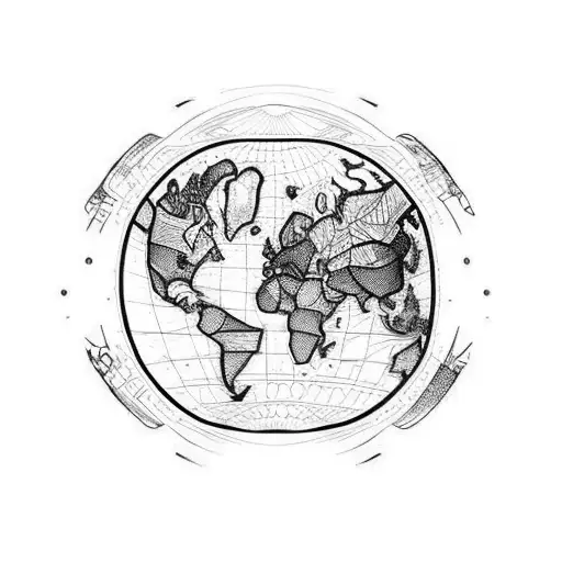 Geometric World Map Tattoo Idea | World map tattoos, Map tattoos, Tattoos  for guys