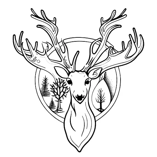 hand holding wand casting deer patronus tattoo design idea