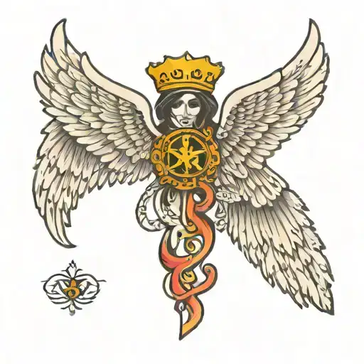 boston b with angel wings  tattoo design idea