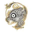 yin Yang with Aztec pattern incorporated  tattoo design idea