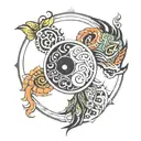 yin Yang with Aztec pattern incorporated  tattoo design idea