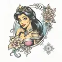 Disney Princess movie tattoo design idea