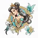 Disney Princess movie tattoo design idea