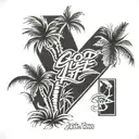 Palm Tree, Letters with the Good Life in Hip Hop Style, Sternzeichen Fische tattoo design idea
