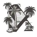 Palm Tree, Letters with the Good Life in Hip Hop Style, Sternzeichen Fische tattoo design idea