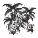Palm Tree, Letters with the Good Life in Hip Hop Style, Sternzeichen Fische tattoo design idea