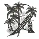 Palm Tree, Letters with the Good Life in Hip Hop Style, Sternzeichen Fische tattoo design idea