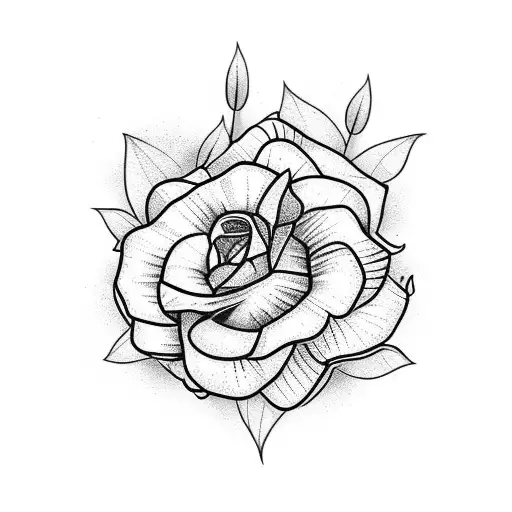 danger and flowers tattoo design idea