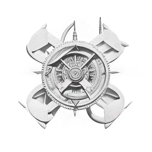 naval 3/4 sleeve tattoo design idea