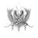 caduceus with a sword tattoo design idea