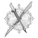 caduceus with a sword tattoo design idea