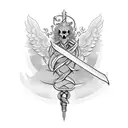 caduceus with a sword tattoo design idea