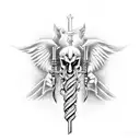 caduceus with a sword tattoo design idea