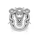 snakes around sword which are bleeding tattoo design idea