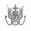 caduceus but a sword instead of a rod , snake's are bleeding, tattoo design idea