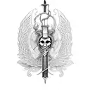 caduceus but a sword instead of a rod , snake's are bleeding, tattoo design idea
