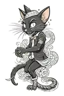 Butch. The black cat from the cartoon "Tom and Jerry" tattoo design idea