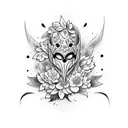 jhin with flowers tattoo design idea